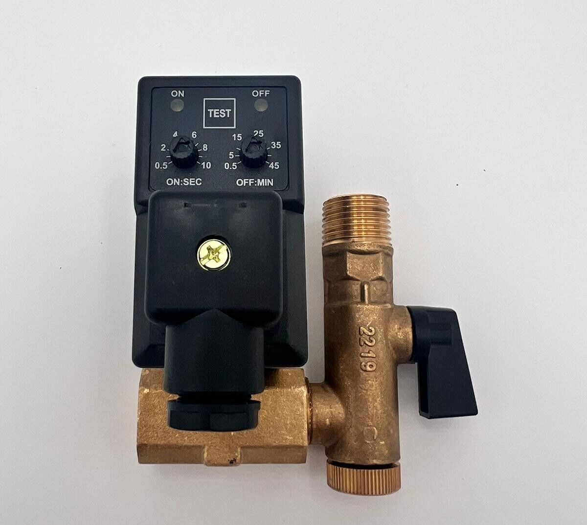 Timed Automatic Solenoid Drain Valve - G1/2 / 220V - Hardwire - Made in USA